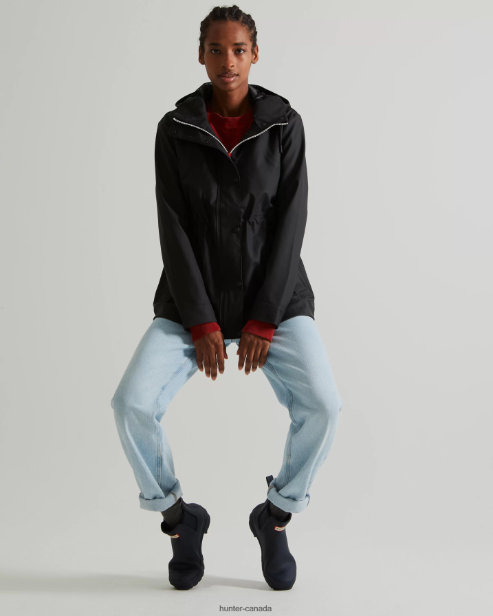 208Z2Z335 Hunter Boots Sale - Hunter Women Lightweight Waterproof Jacket Black