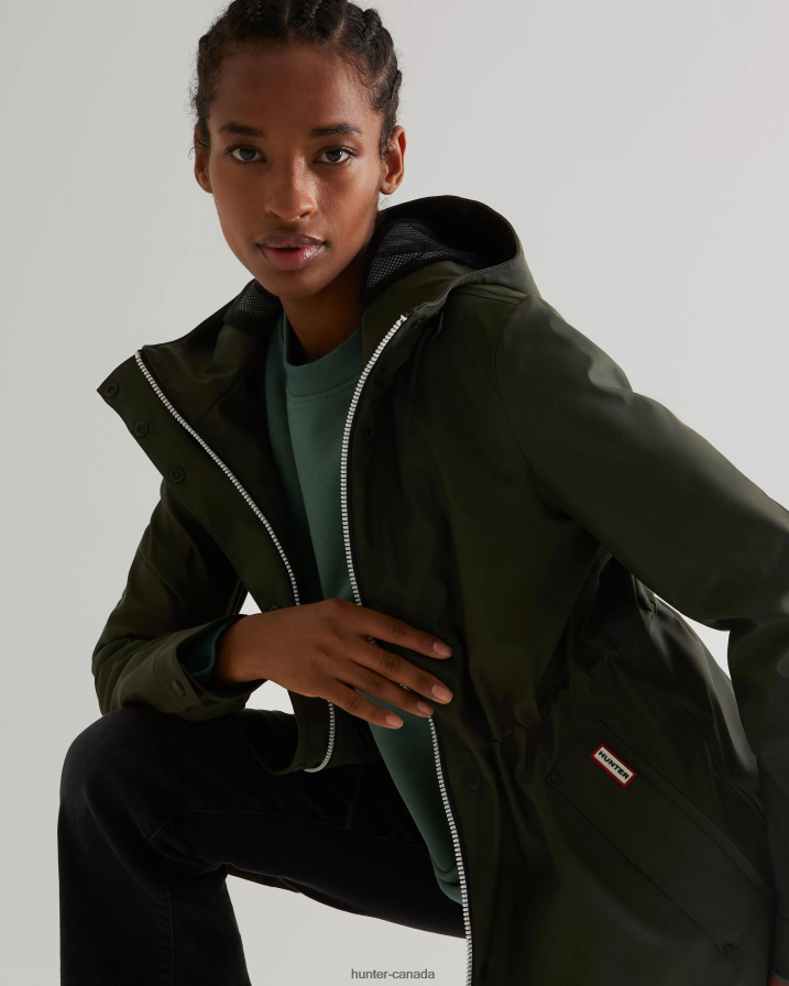 208Z2Z336 Hunter Outlet - Hunter Women Lightweight Waterproof Jacket Dark Olive