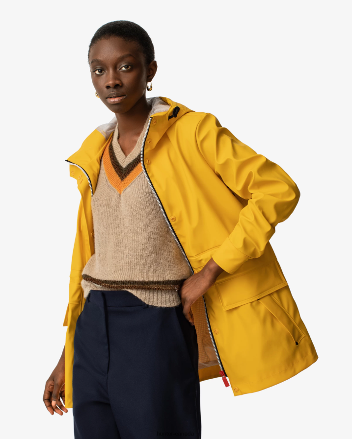 208Z2Z338 Hunter Canada - Hunter Women Lightweight Waterproof Rain Jacket Yellow