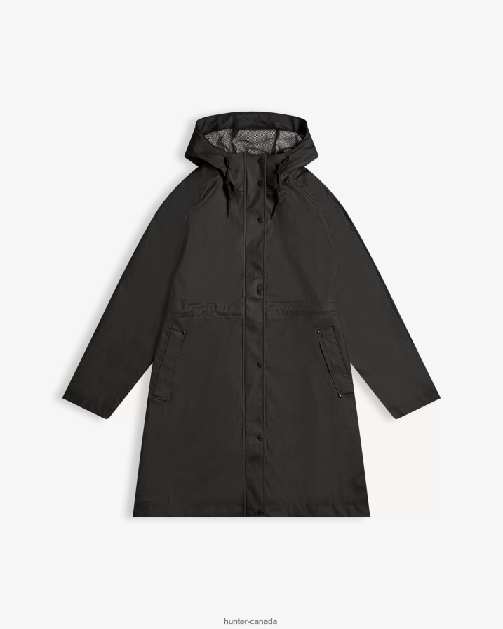 208Z2Z339 Hunter Boots Sale - Hunter Women Lightweight Waterproof Parka Black