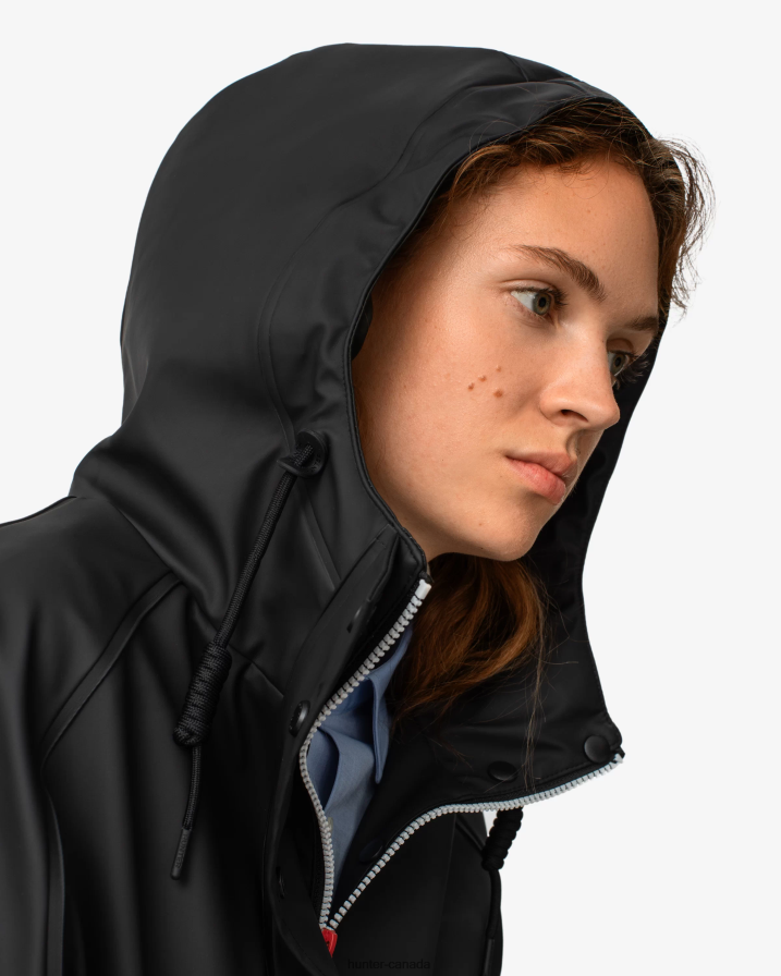 208Z2Z339 Hunter Boots Sale - Hunter Women Lightweight Waterproof Parka Black