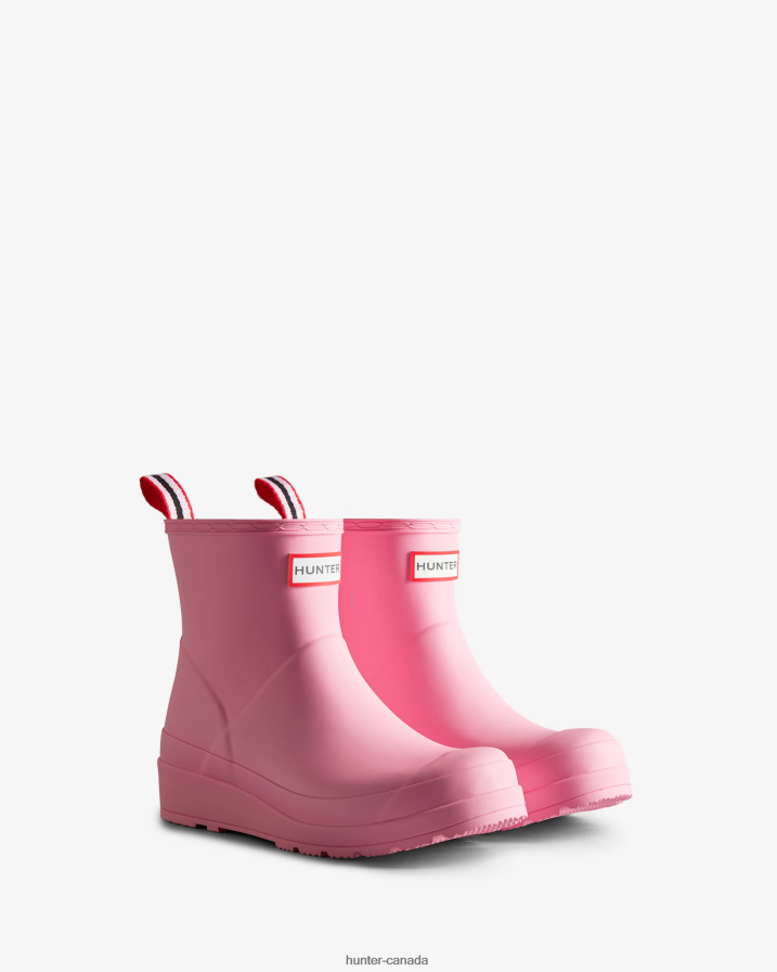 208Z2Z34 Hunter Canada - Hunter Women Play Short Rain Boots Pink Fizz