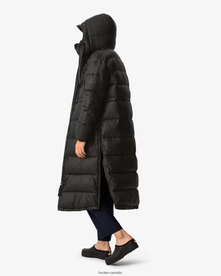 208Z2Z341 Hunter Boots - Hunter Women Intrepid Insulated Long Puffer Coat Black