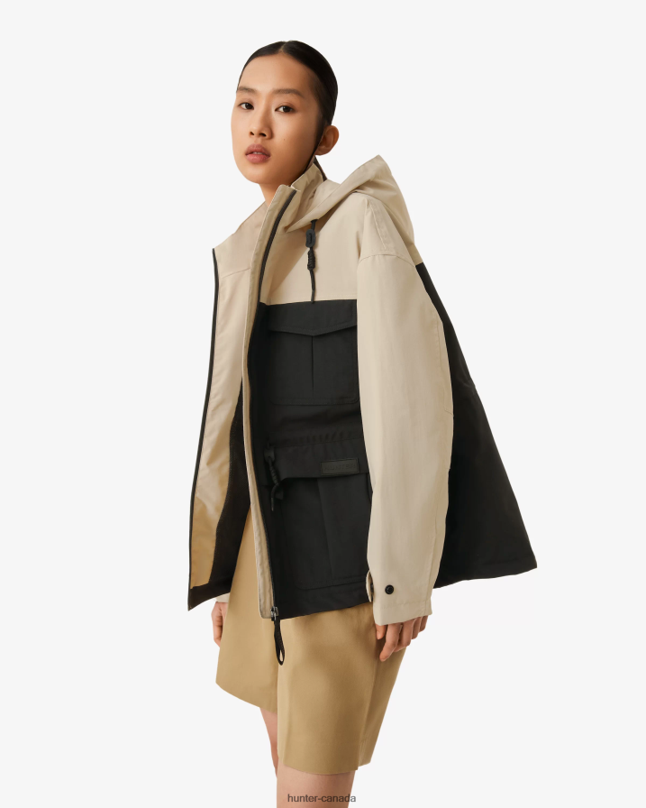 208Z2Z342 Hunter Canada - Hunter Women Explorer Recycled Nylon Jacket Skimming Stone/Black