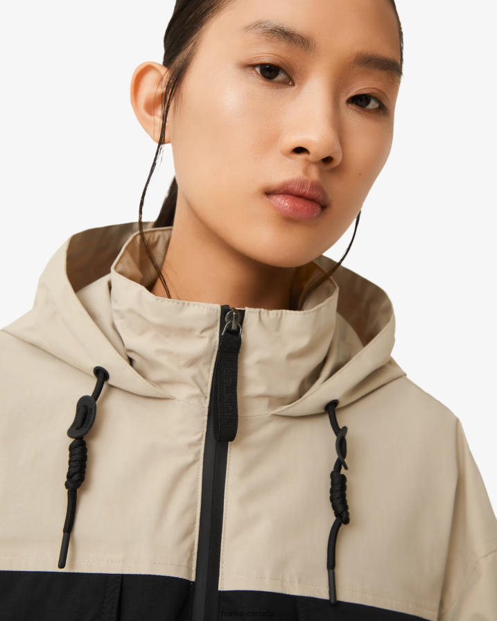 208Z2Z342 Hunter Canada - Hunter Women Explorer Recycled Nylon Jacket Skimming Stone/Black