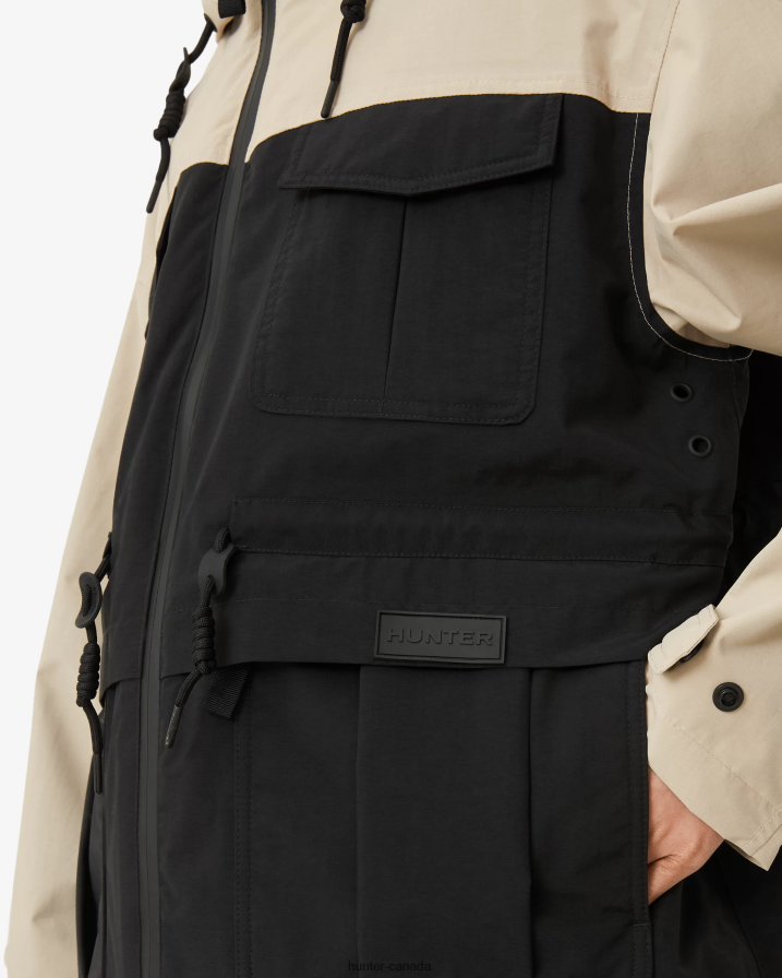 208Z2Z342 Hunter Canada - Hunter Women Explorer Recycled Nylon Jacket Skimming Stone/Black