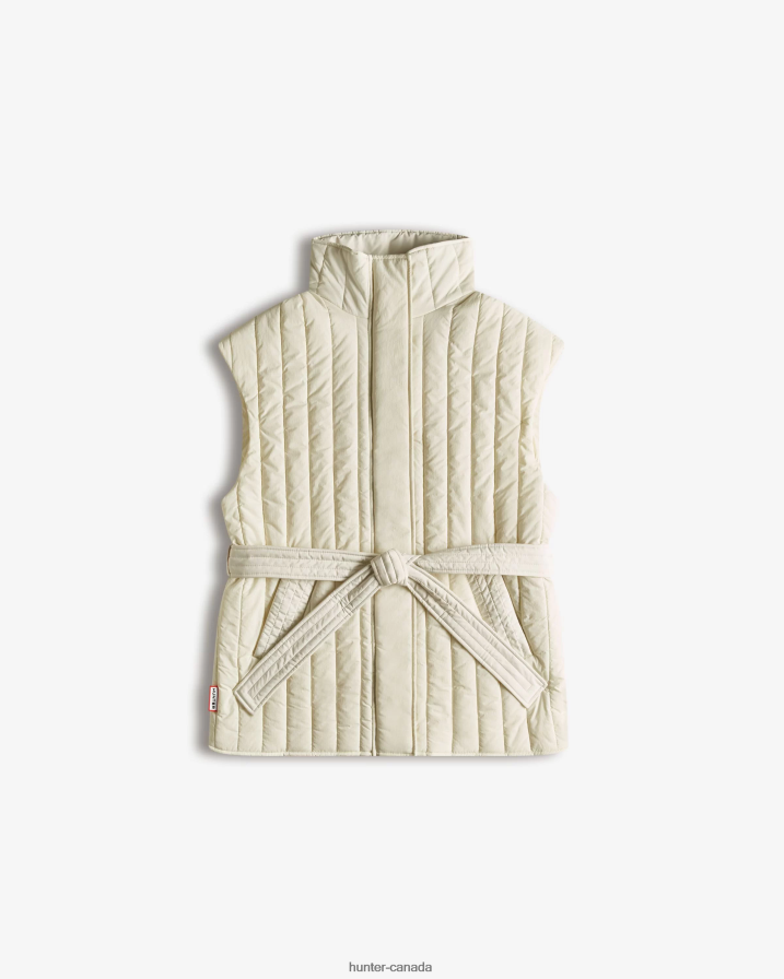 208Z2Z347 Hunter Boots Sale - Hunter Women Explorer Recycled Nylon Quilted Vest Soft Sand