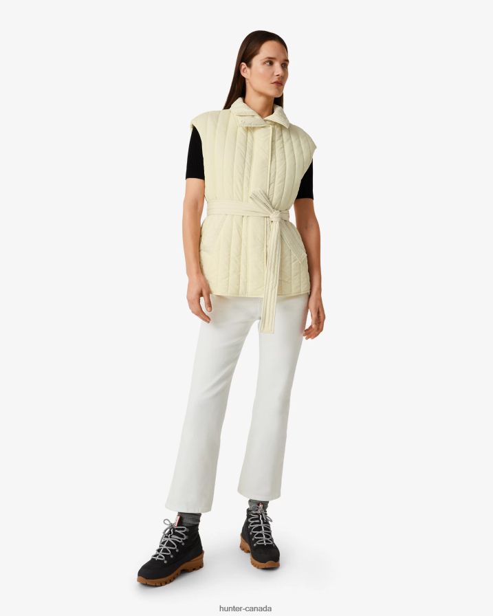 208Z2Z347 Hunter Boots Sale - Hunter Women Explorer Recycled Nylon Quilted Vest Soft Sand