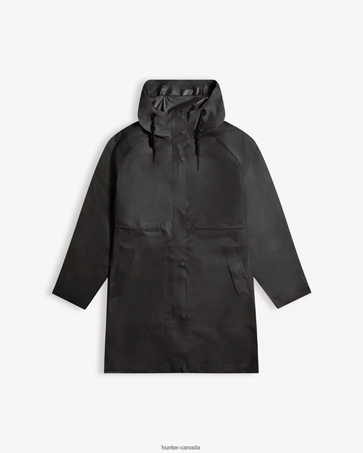 208Z2Z351 Hunter Boots Sale - Hunter Women Play Transparent Vinyl Waterproof Parka Black