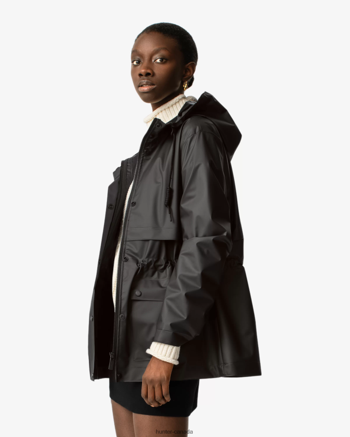 208Z2Z353 Hunter Boots - Hunter Women Play Transparent Vinyl Waterproof Jacket Black