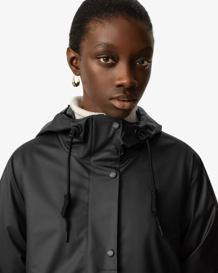 208Z2Z353 Hunter Boots - Hunter Women Play Transparent Vinyl Waterproof Jacket Black