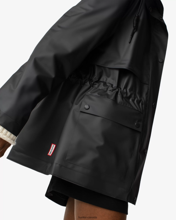 208Z2Z353 Hunter Boots - Hunter Women Play Transparent Vinyl Waterproof Jacket Black