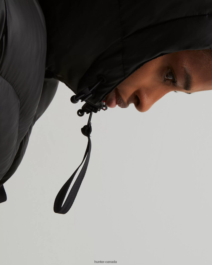 208Z2Z355 Hunter Boots Sale - Hunter Women Insulated Rubberized Puffer Jacket Black