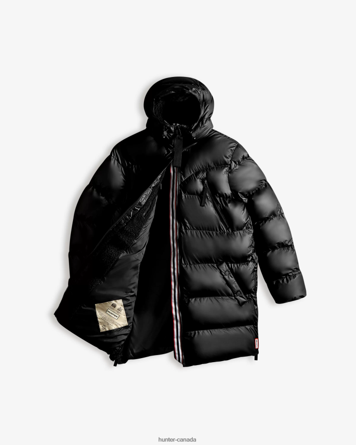 208Z2Z355 Hunter Boots Sale - Hunter Women Insulated Rubberized Puffer Jacket Black