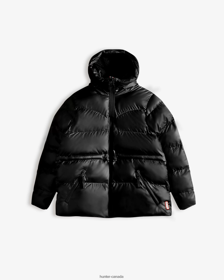 208Z2Z356 Hunter Outlet - Hunter Women Insulated Rubberized A-Line Puffer Jacket Black