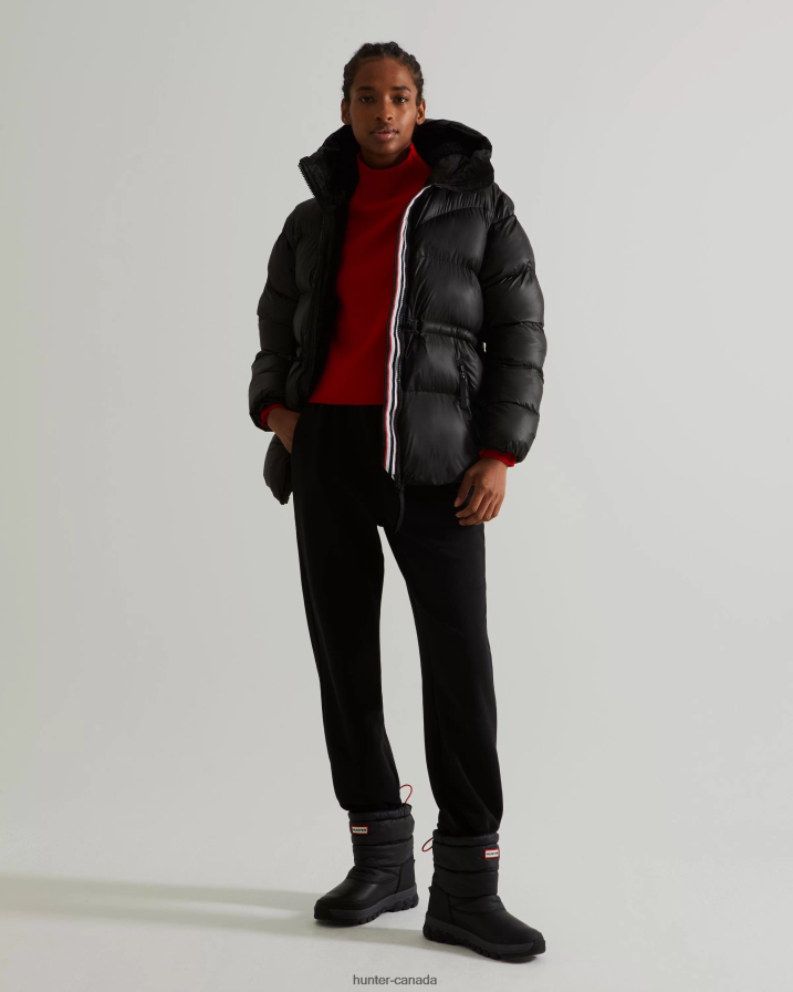 208Z2Z356 Hunter Outlet - Hunter Women Insulated Rubberized A-Line Puffer Jacket Black