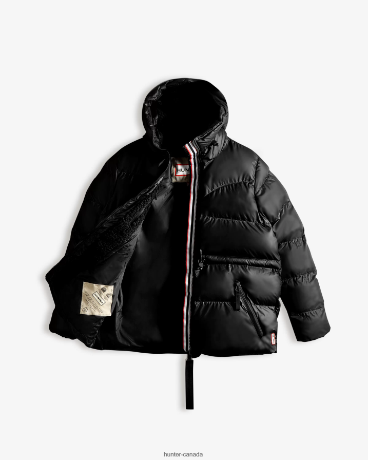 208Z2Z356 Hunter Outlet - Hunter Women Insulated Rubberized A-Line Puffer Jacket Black