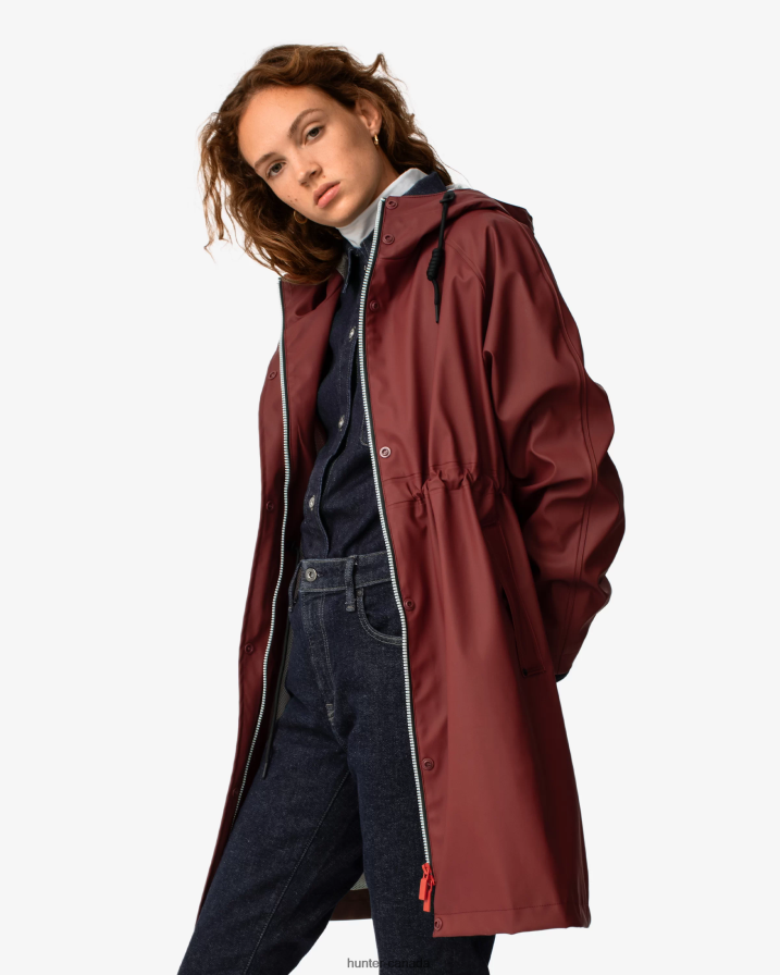 208Z2Z359 Hunter Boots Sale - Hunter Women Lightweight Waterproof Parka Fall Red
