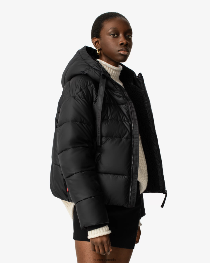 208Z2Z360 Hunter Outlet - Hunter Women Intrepid Insulated Short Puffer Jacket Black