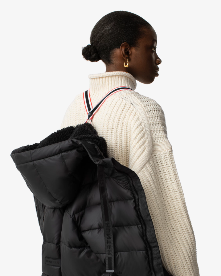 208Z2Z360 Hunter Outlet - Hunter Women Intrepid Insulated Short Puffer Jacket Black