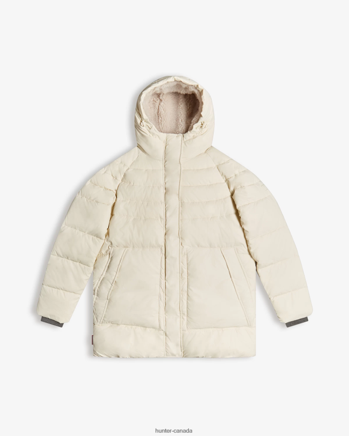 208Z2Z363 Hunter Boots Sale - Hunter Women Intrepid Insulated Mid Puffer Jacket White Willow