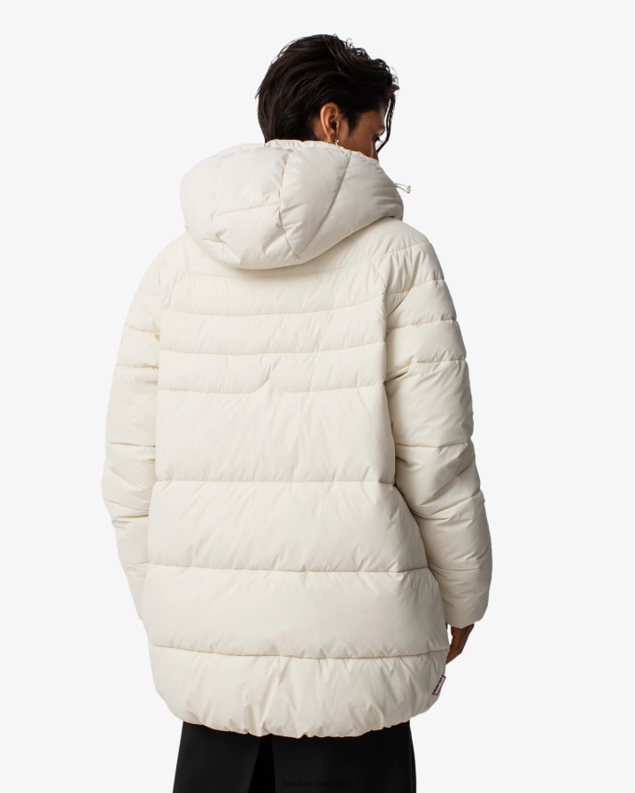 208Z2Z363 Hunter Boots Sale - Hunter Women Intrepid Insulated Mid Puffer Jacket White Willow