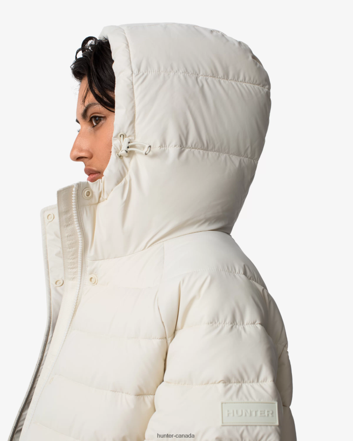 208Z2Z363 Hunter Boots Sale - Hunter Women Intrepid Insulated Mid Puffer Jacket White Willow