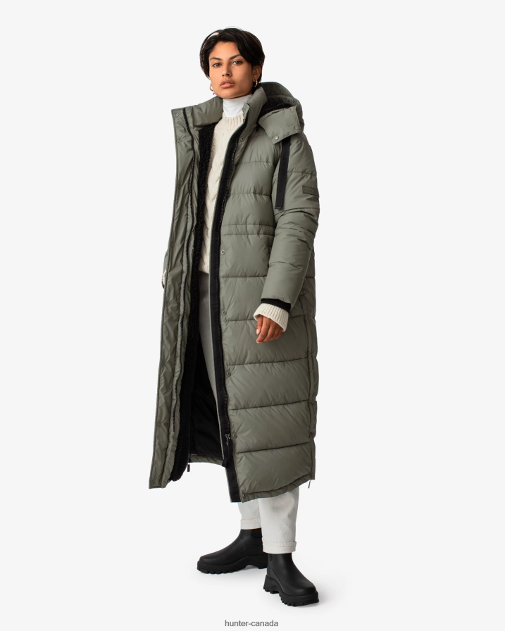 208Z2Z364 Hunter Outlet - Hunter Women Intrepid Insulated Long Puffer Coat Urban Grey