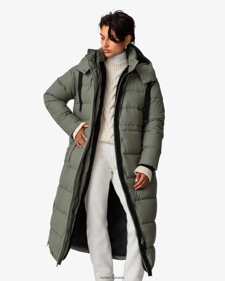 208Z2Z364 Hunter Outlet - Hunter Women Intrepid Insulated Long Puffer Coat Urban Grey
