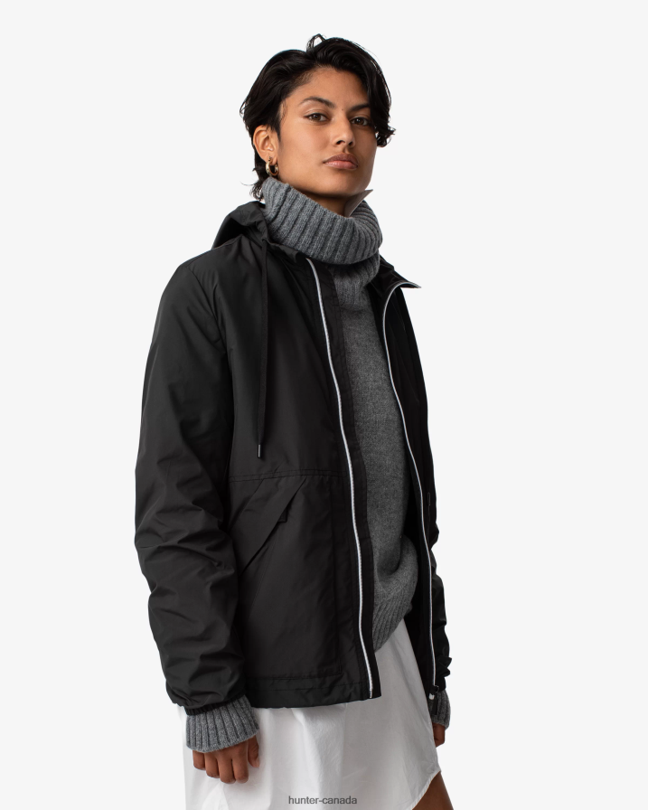 208Z2Z368 Hunter Outlet - Hunter Women Play Essential Recycled Packable Jacket Black
