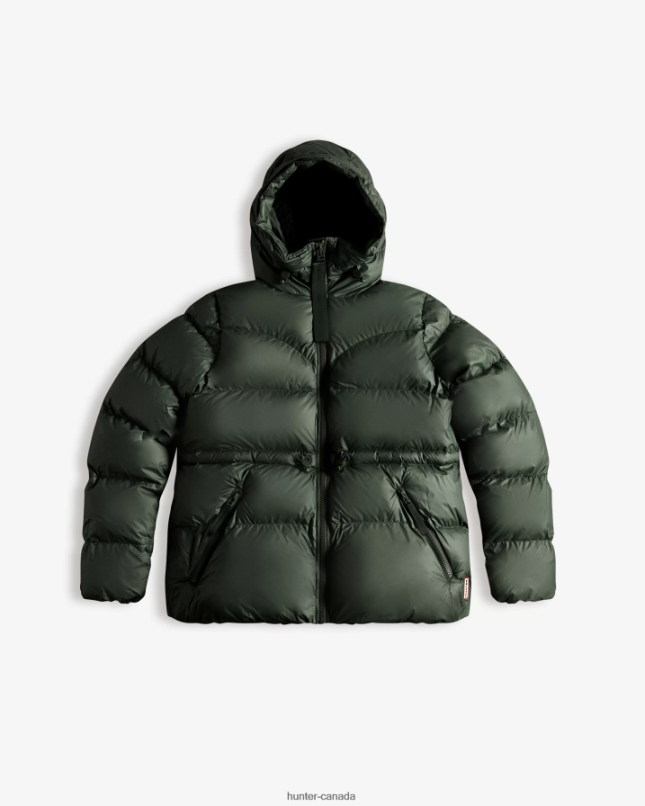 208Z2Z370 Hunter Canada - Hunter Women Insulated Rubberized A-Line Puffer Jacket Arctic Moss Green