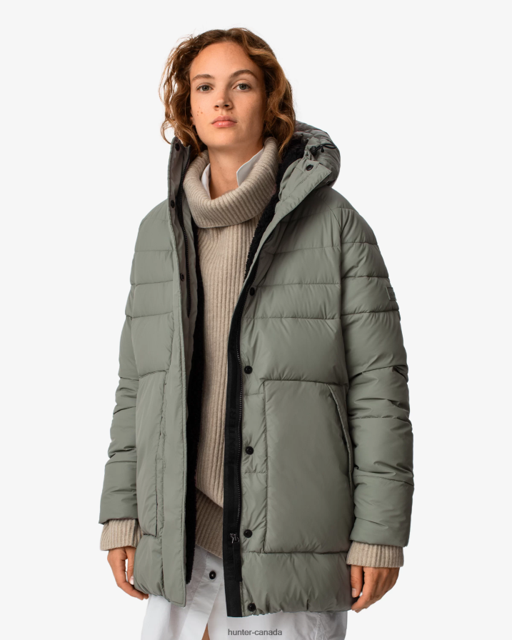 208Z2Z371 Hunter Boots Sale - Hunter Women Intrepid Insulated Mid Puffer Jacket Urban Grey