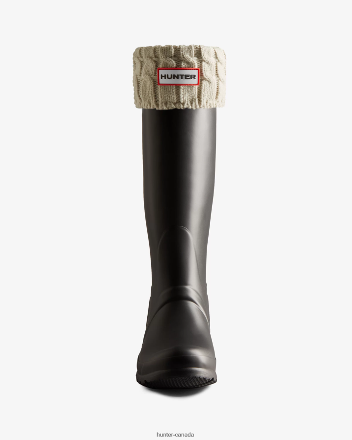 208Z2Z375 Hunter Boots Sale - Hunter Men Recycled 6 Stitch Cable Cuff Tall Boot Socks White