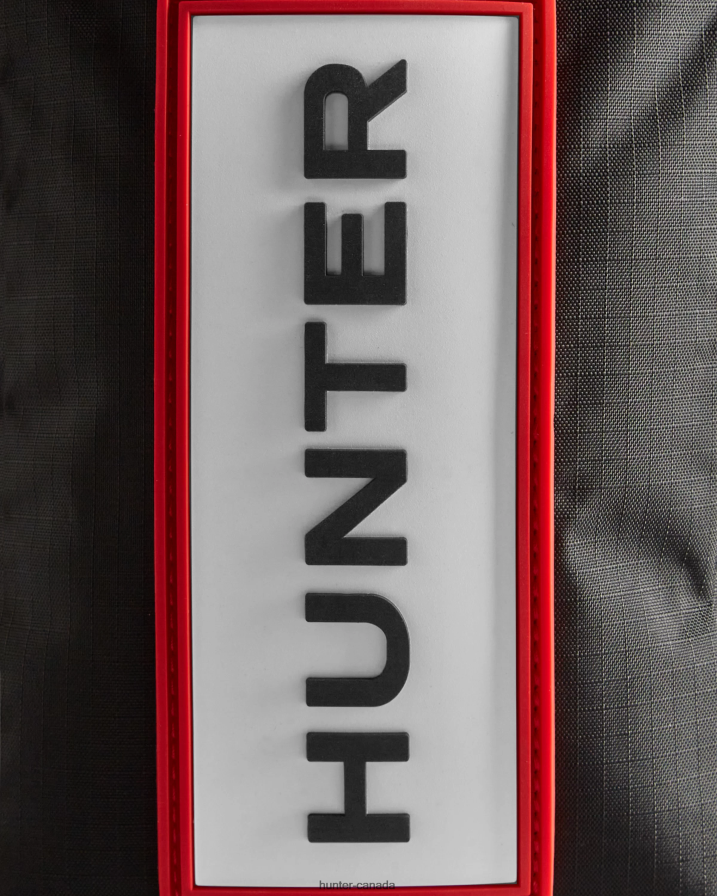 208Z2Z377 Hunter Boots - Hunter Men Travel Ripstop Recycled Nylon Phone Pouch Black/Red Box Logo