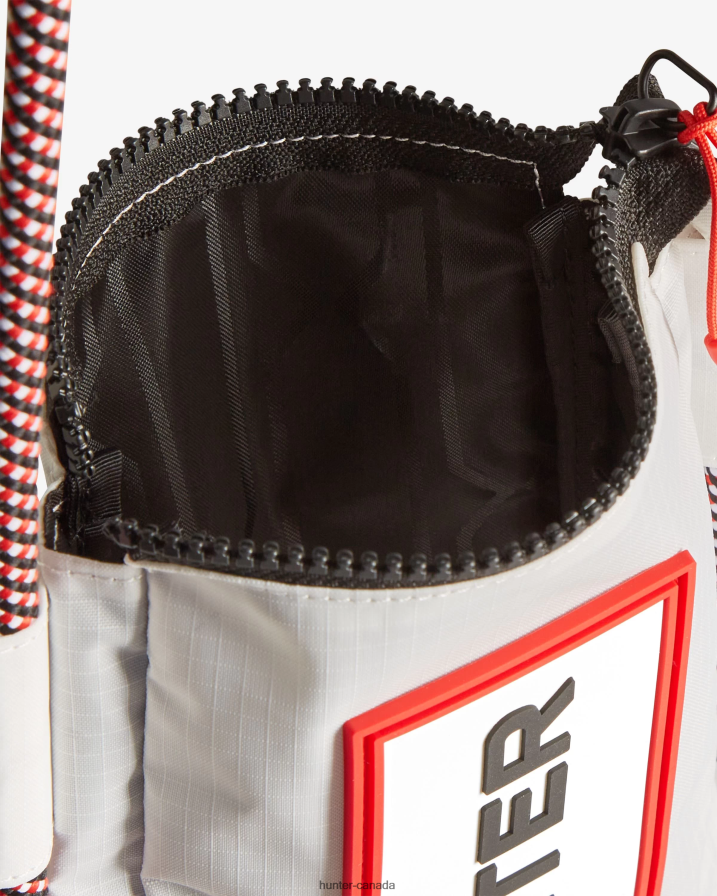 208Z2Z378 Hunter Canada - Hunter Men Travel Ripstop Recycled Nylon Phone Pouch White/Red Box Logo