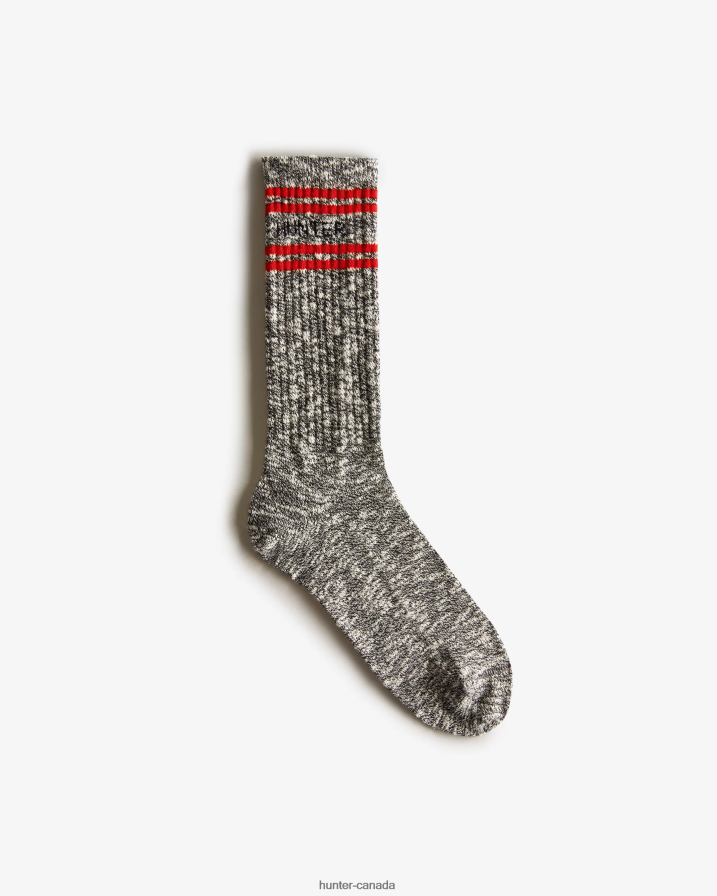 208Z2Z389 Hunter Boots - Hunter Women Branded College Mouline Short Socks Black