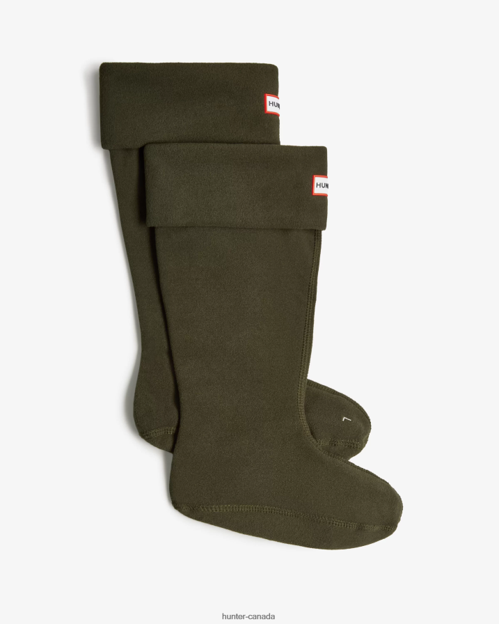 208Z2Z397 Hunter Boots - Hunter Men Recycled Fleece Cuff Tall Boot Socks Dark Olive