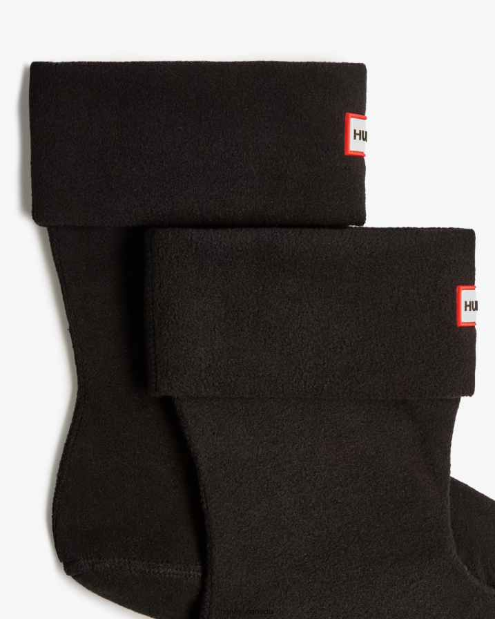 208Z2Z398 Hunter Canada - Hunter Men Recycled Fleece Cuff Short Boot Socks Black