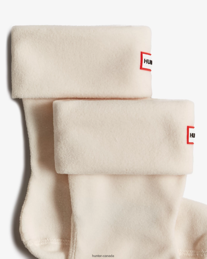 208Z2Z399 Hunter Boots Sale - Hunter Men Recycled Fleece Cuff Short Boot Socks White