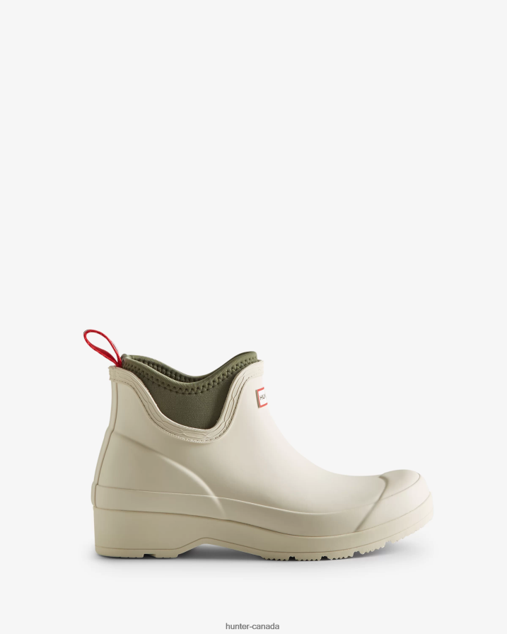 208Z2Z4 Hunter Outlet - Hunter Women Play Neoprene Chelsea Boots Shaded White/Lichen Green
