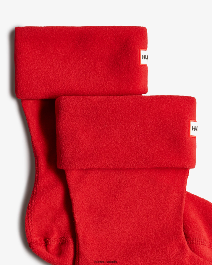 208Z2Z400 Hunter Outlet - Hunter Men Recycled Fleece Cuff Short Boot Socks Military Red