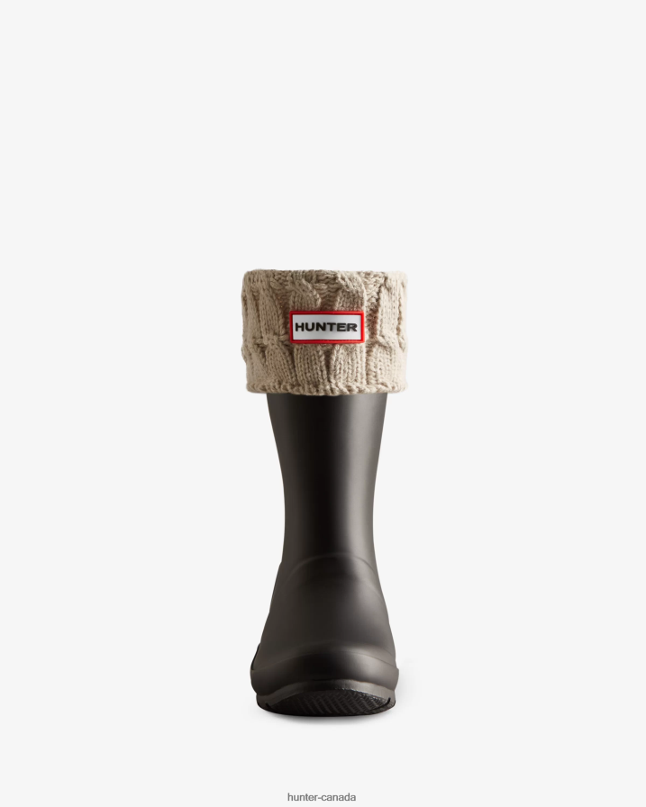 208Z2Z403 Hunter Boots Sale - Hunter Men Recycled 6 Stitch Cable Cuff Short Boot Socks Greige