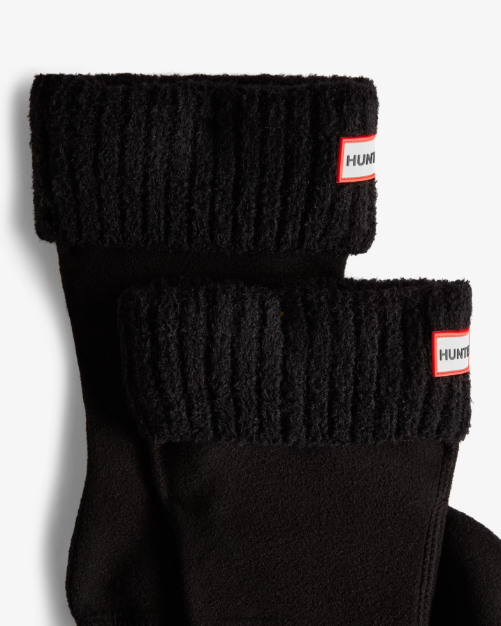 208Z2Z405 Hunter Boots - Hunter Men Recycled Nylon Blend Cuff Short Boot Socks Black