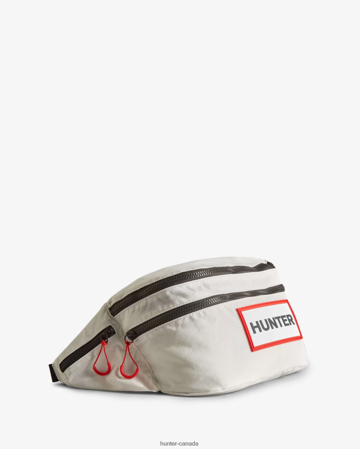 208Z2Z407 Hunter Boots Sale - Hunter Men Travel Ripstop Recycled Nylon Two-Way Backpack White/Red Box Logo