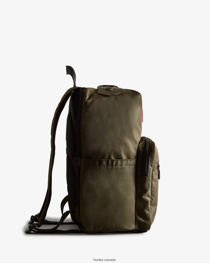 208Z2Z419 Hunter Boots Sale - Hunter Men Nylon Pioneer Top Clip Backpack Dark Olive