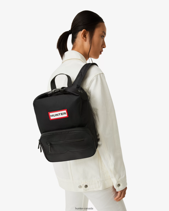 208Z2Z423 Hunter Boots Sale - Hunter Men Mini Nylon Pioneer Top Clip Backpack Black