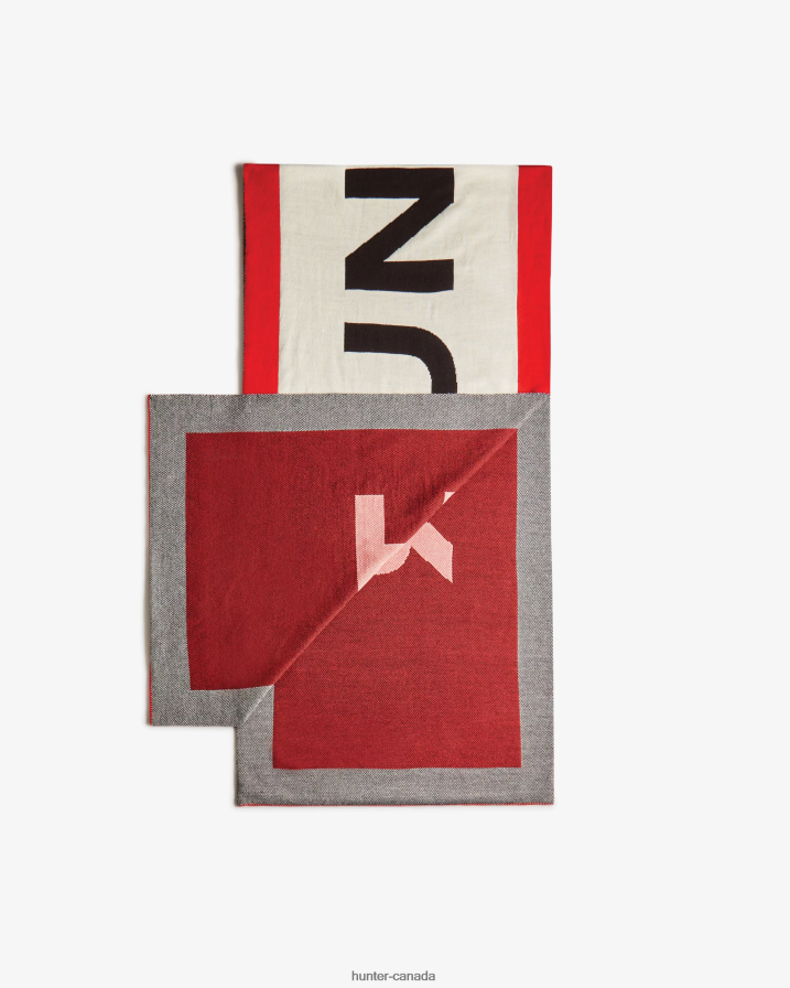 208Z2Z440 Hunter Outlet - Hunter Men Branded Scarf Logo Red