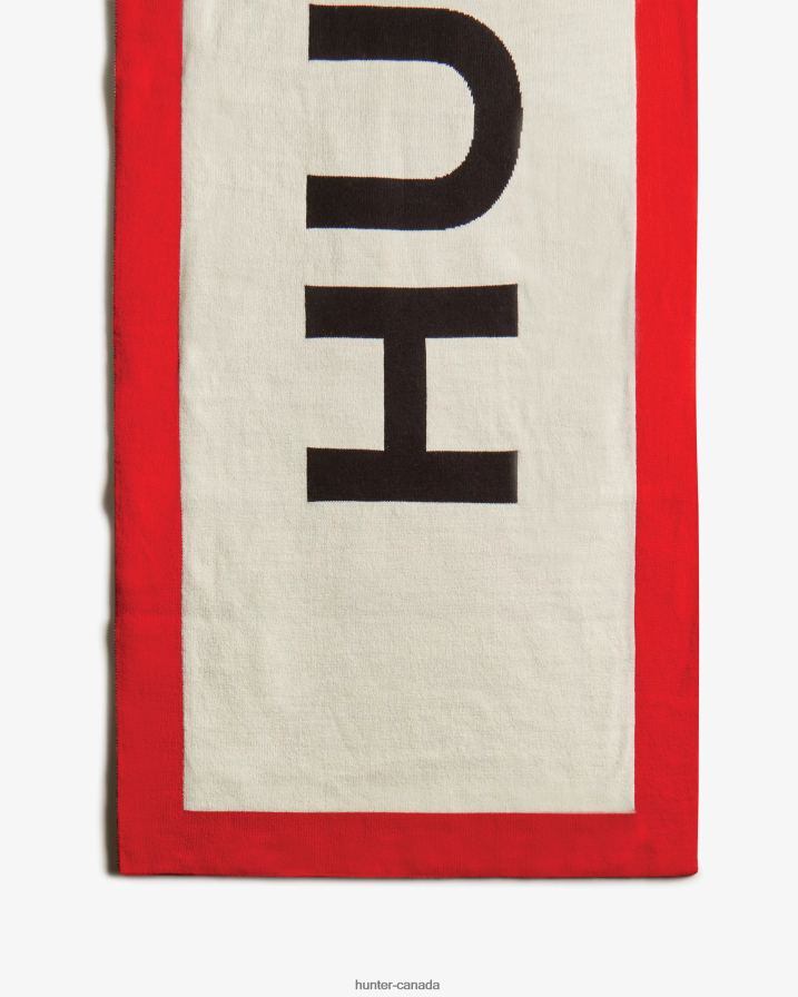 208Z2Z440 Hunter Outlet - Hunter Men Branded Scarf Logo Red