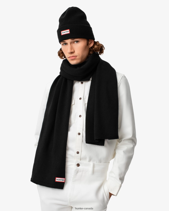 208Z2Z445 Hunter Boots - Hunter Men Play Essential Scarf Black