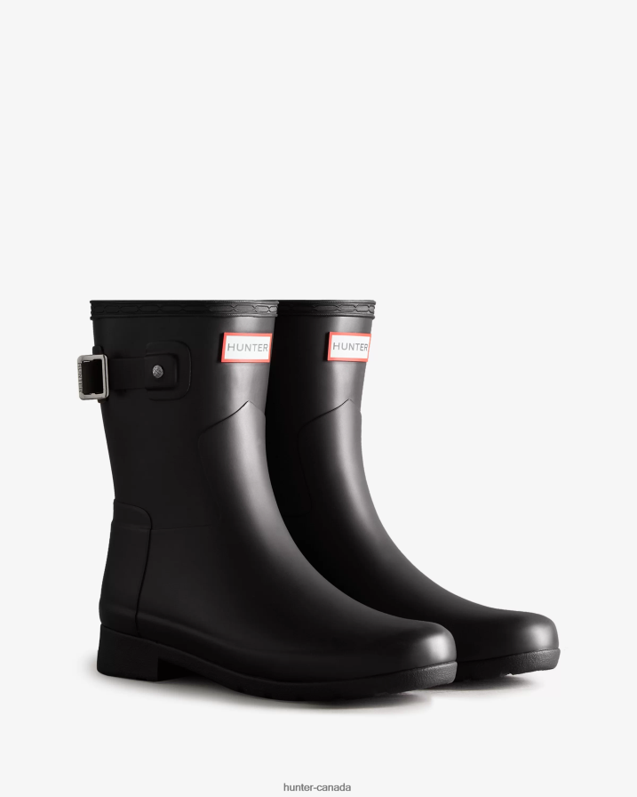 208Z2Z45 Hunter Boots - Hunter Women Refined Slim Fit Short Rain Boots Black
